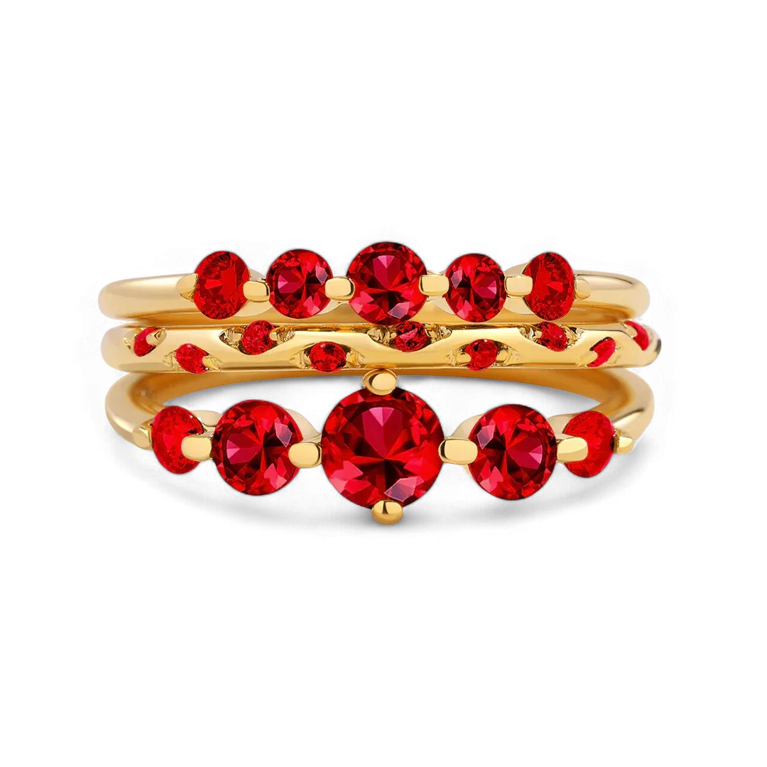 Birthstone Stacking Ring Set