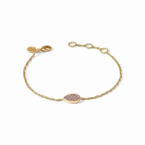 Birthstone Teardrop Delicate Bracelet - Amethyst - February