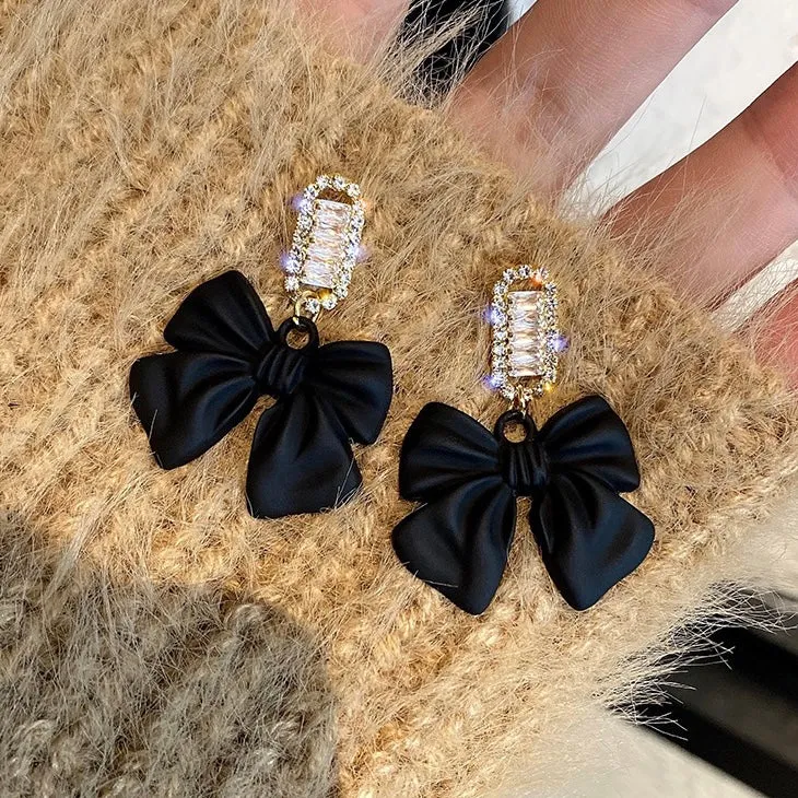 Black Bow Earrings