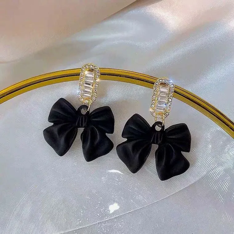 Black Bow Earrings