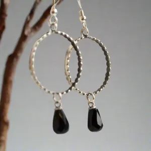 Black Onyx Silver Earrings - Love Affair.