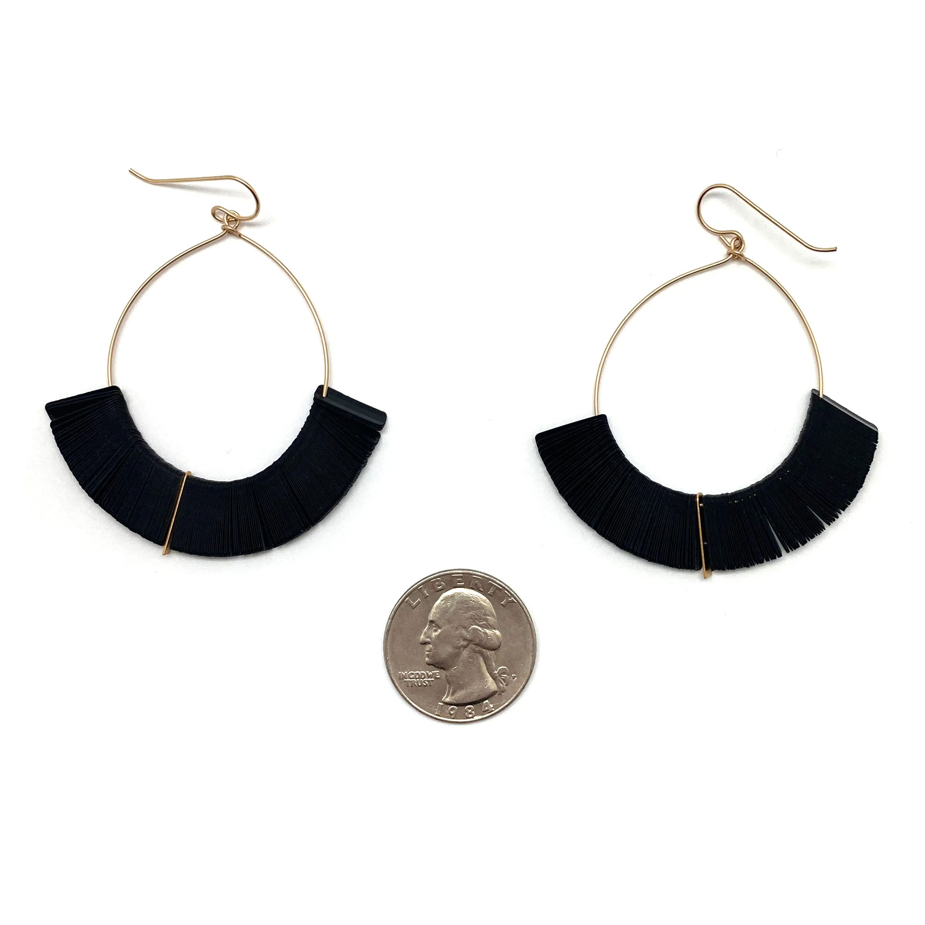 Black Tassel Sequin Earrings