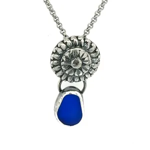 Blue Sea Glass Necklace