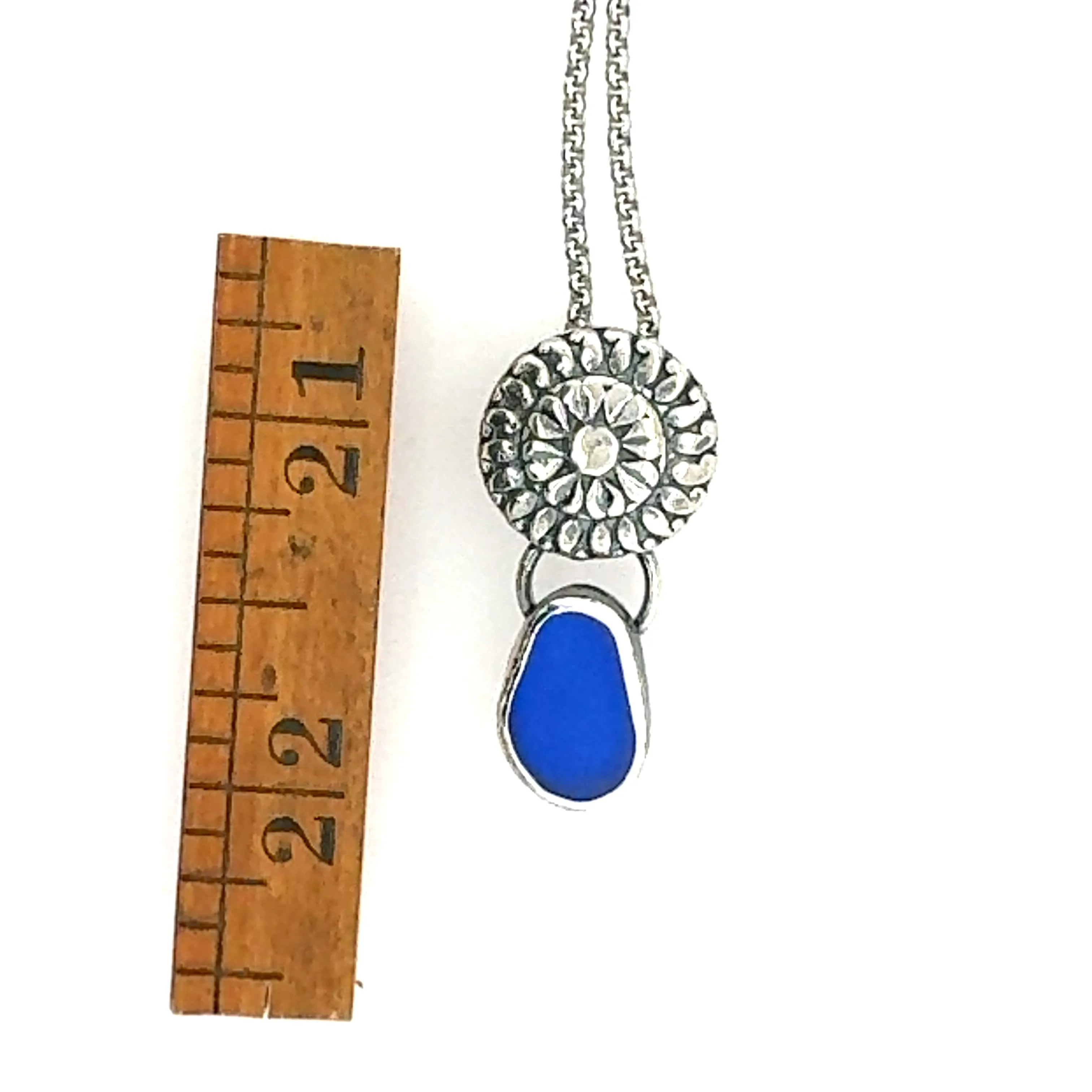 Blue Sea Glass Necklace