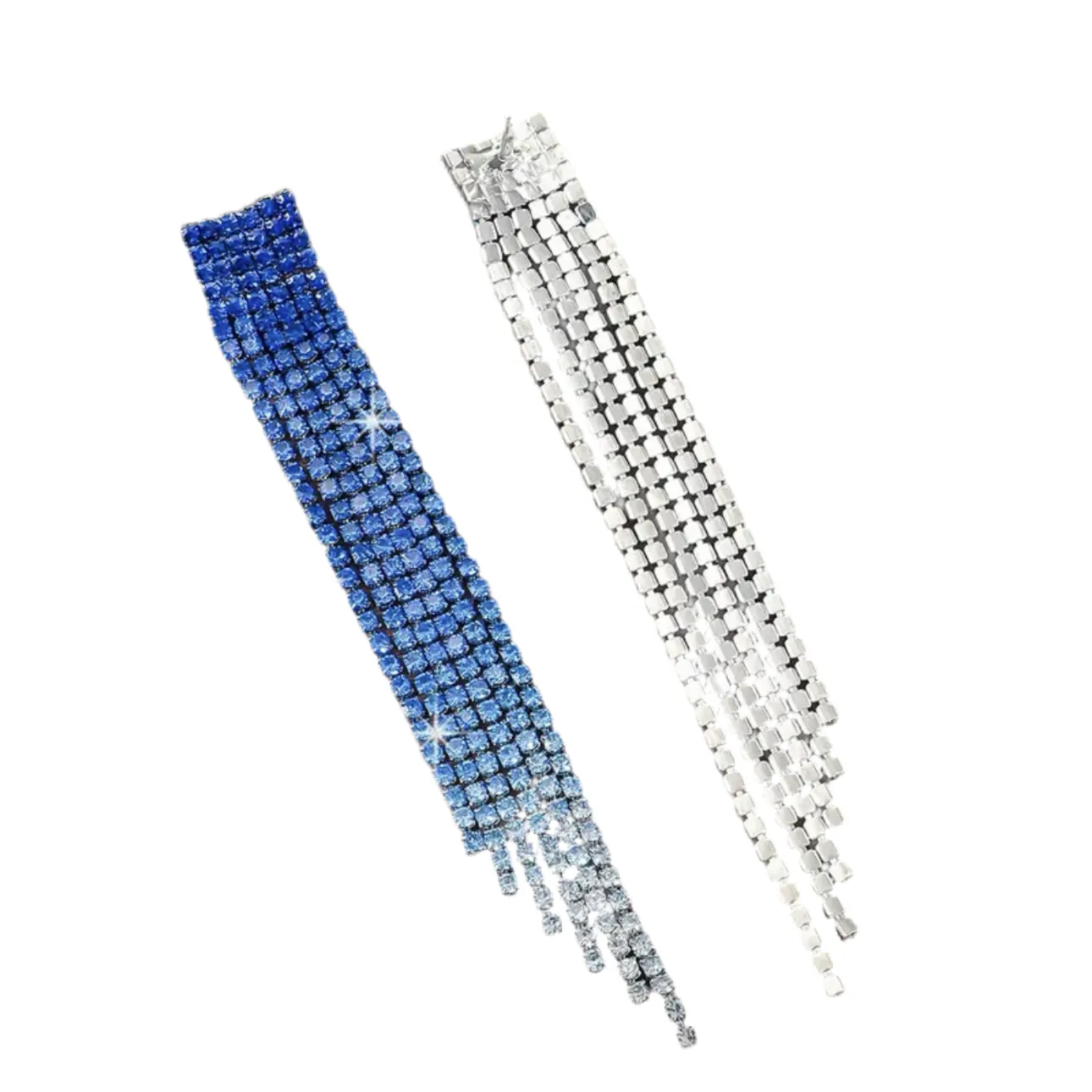 Blue Tassel Earrings