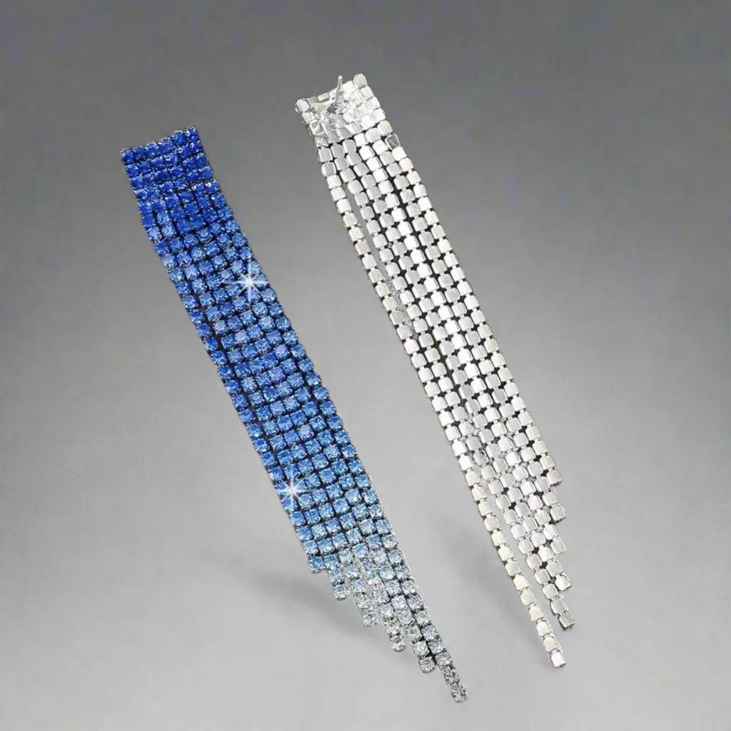 Blue Tassel Earrings