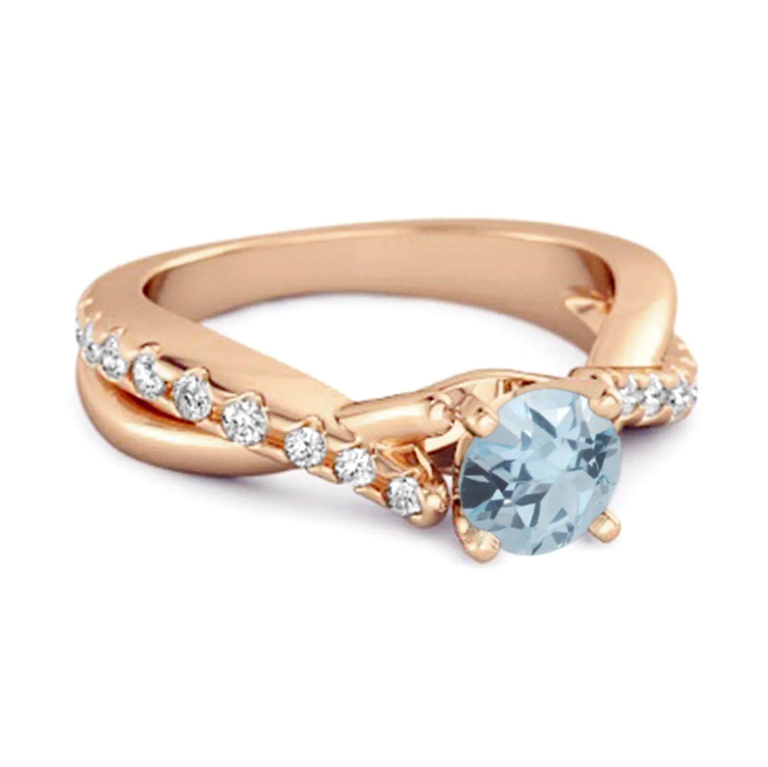 Blue Topaz Accents 925 Sterling Silver Twisting Vine Shank Ring