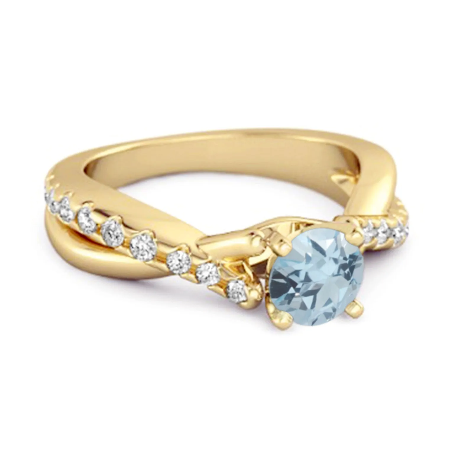 Blue Topaz Accents 925 Sterling Silver Twisting Vine Shank Ring