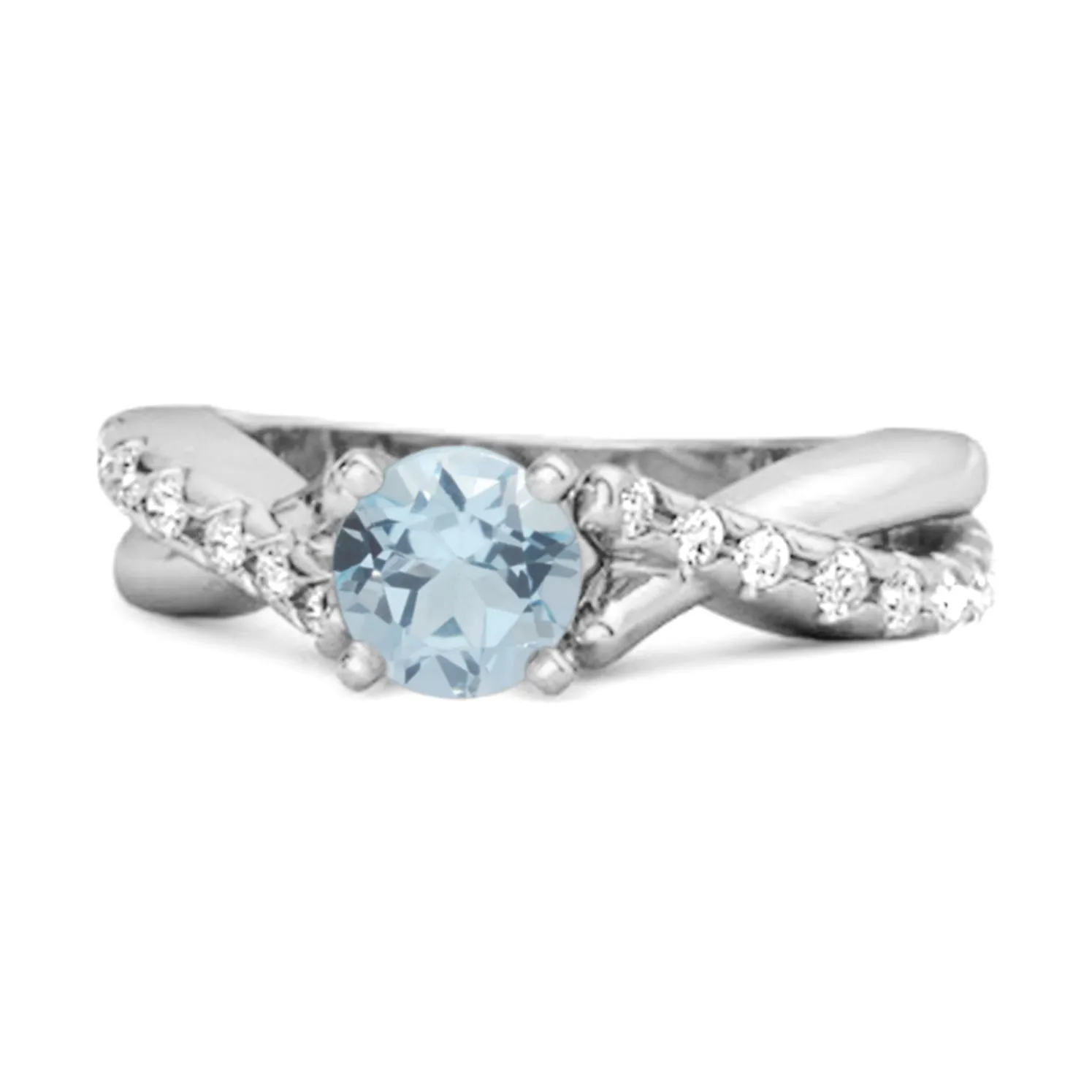 Blue Topaz Accents 925 Sterling Silver Twisting Vine Shank Ring