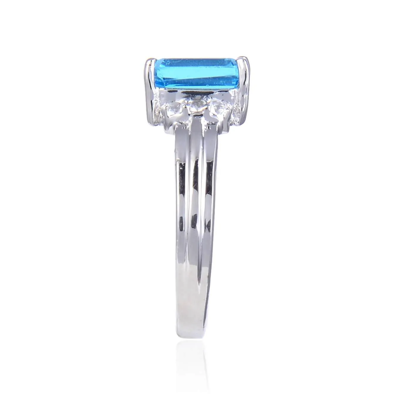 Blue Topaz Emerald Cut Ring