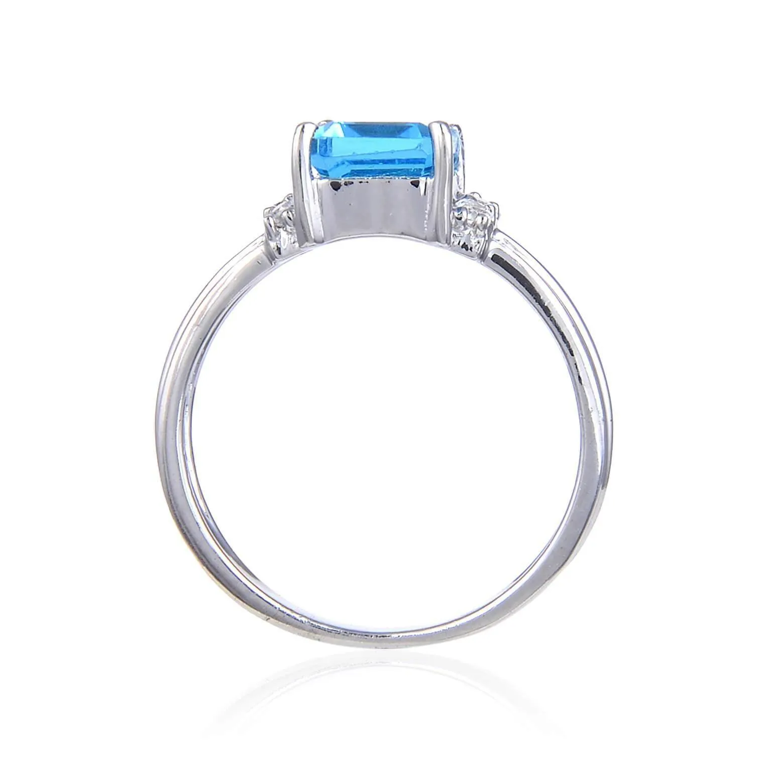 Blue Topaz Emerald Cut Ring