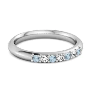 Blue Topaz Eternity 925 Sterling Silver Stackable Mismatch Ring