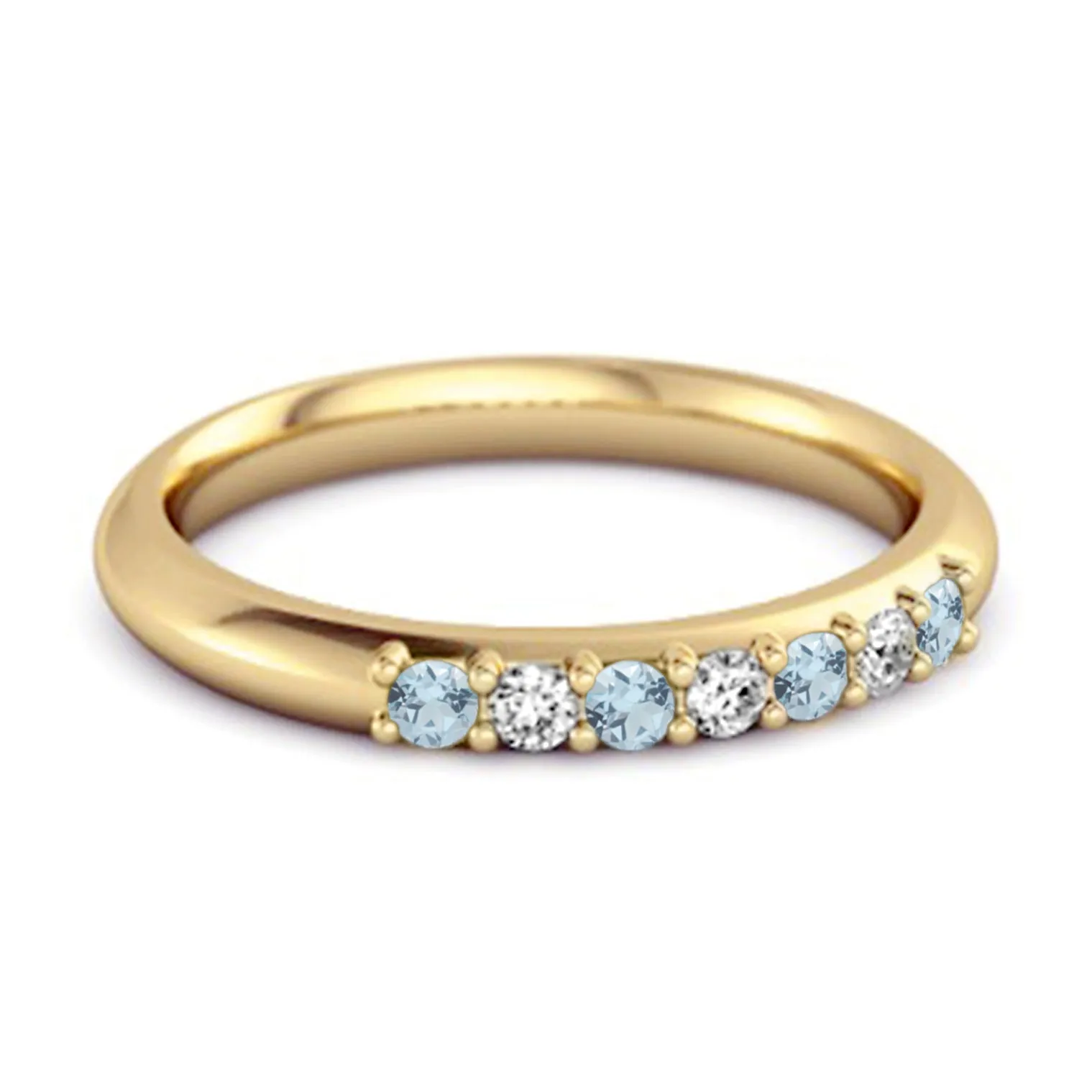 Blue Topaz Eternity 925 Sterling Silver Stackable Mismatch Ring