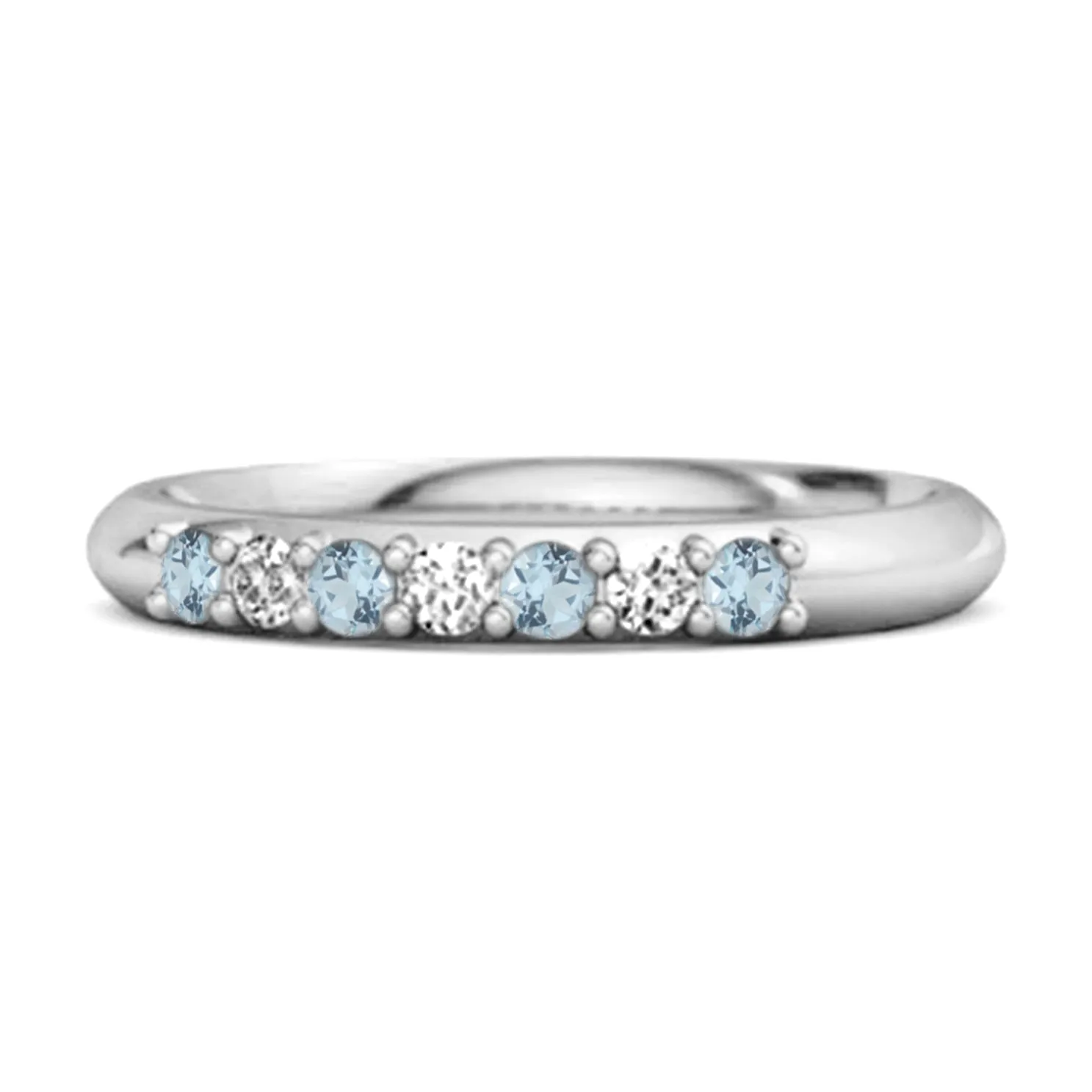 Blue Topaz Eternity 925 Sterling Silver Stackable Mismatch Ring