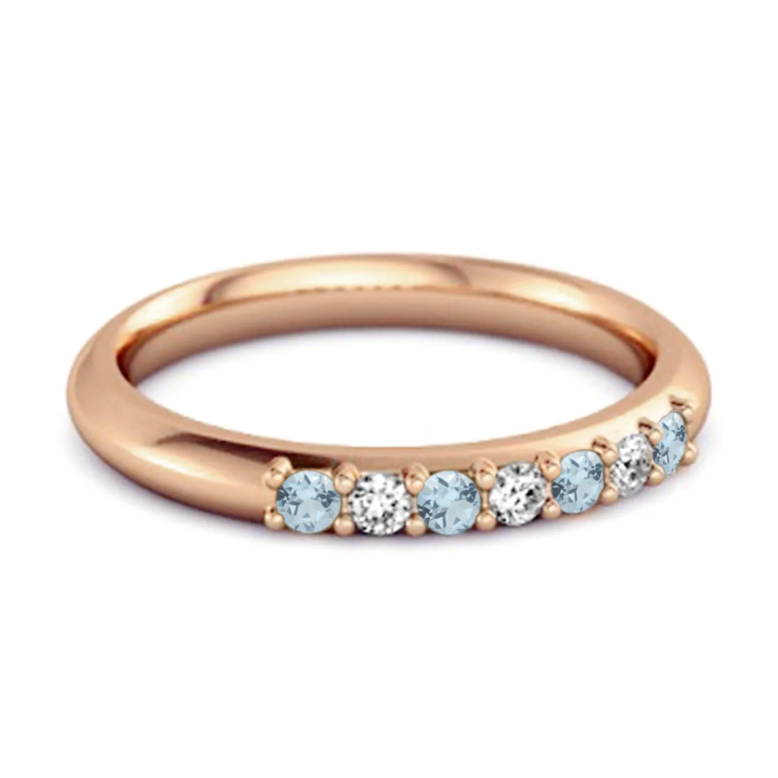 Blue Topaz Eternity 925 Sterling Silver Stackable Mismatch Ring
