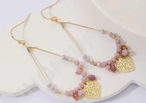 Boho & Mala Light Purple Mix Crystal Drop Light Earrings