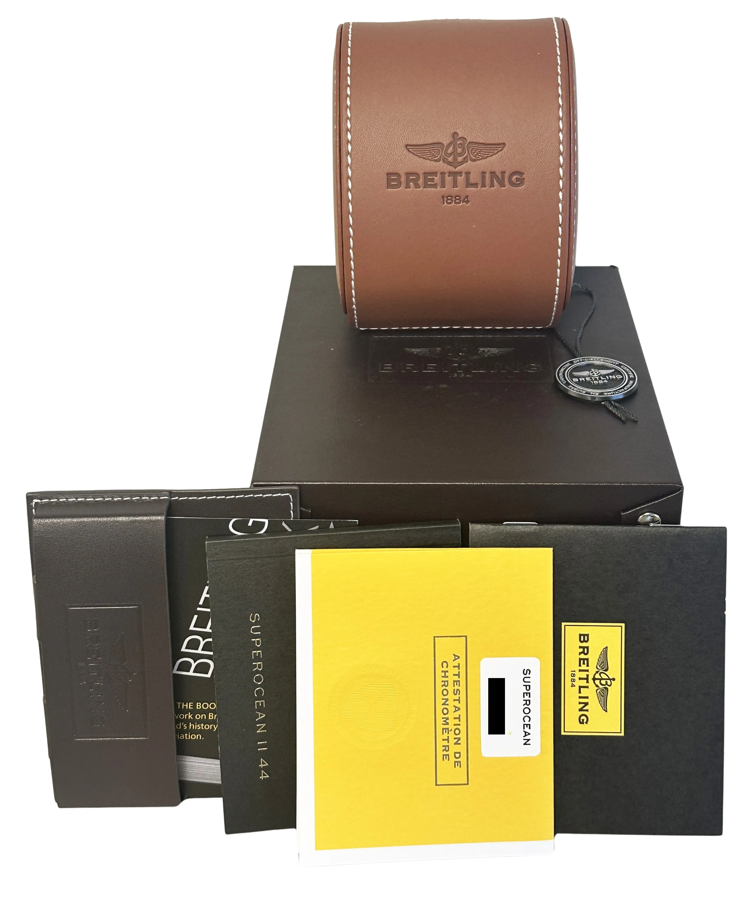 Breitling SuperOcean II 44 PAPERS Steel Blue 44mm Rubber A17392 Watch BOX