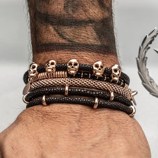 Brown Double Stingray Leather with Rose Gold