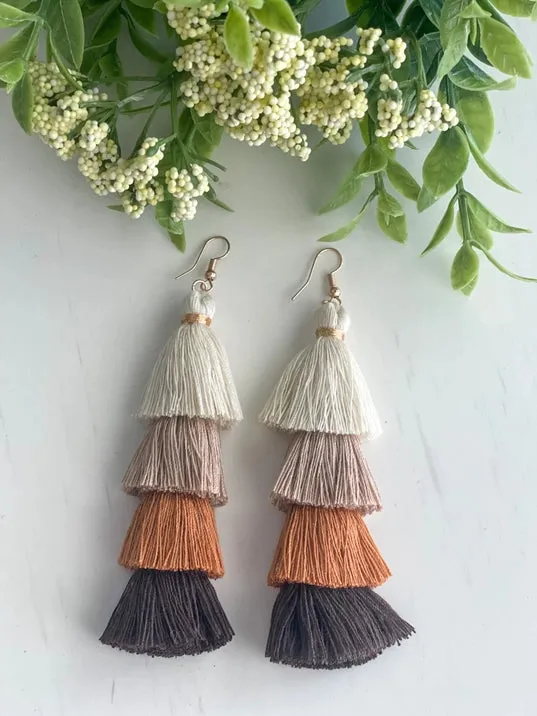 Brown Tassel Earrings