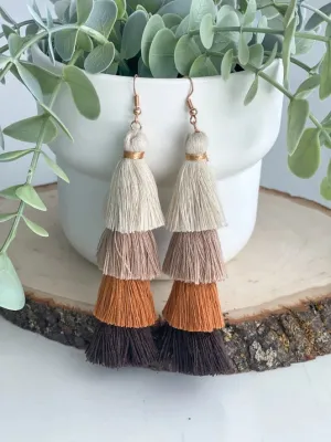 Brown Tassel Earrings