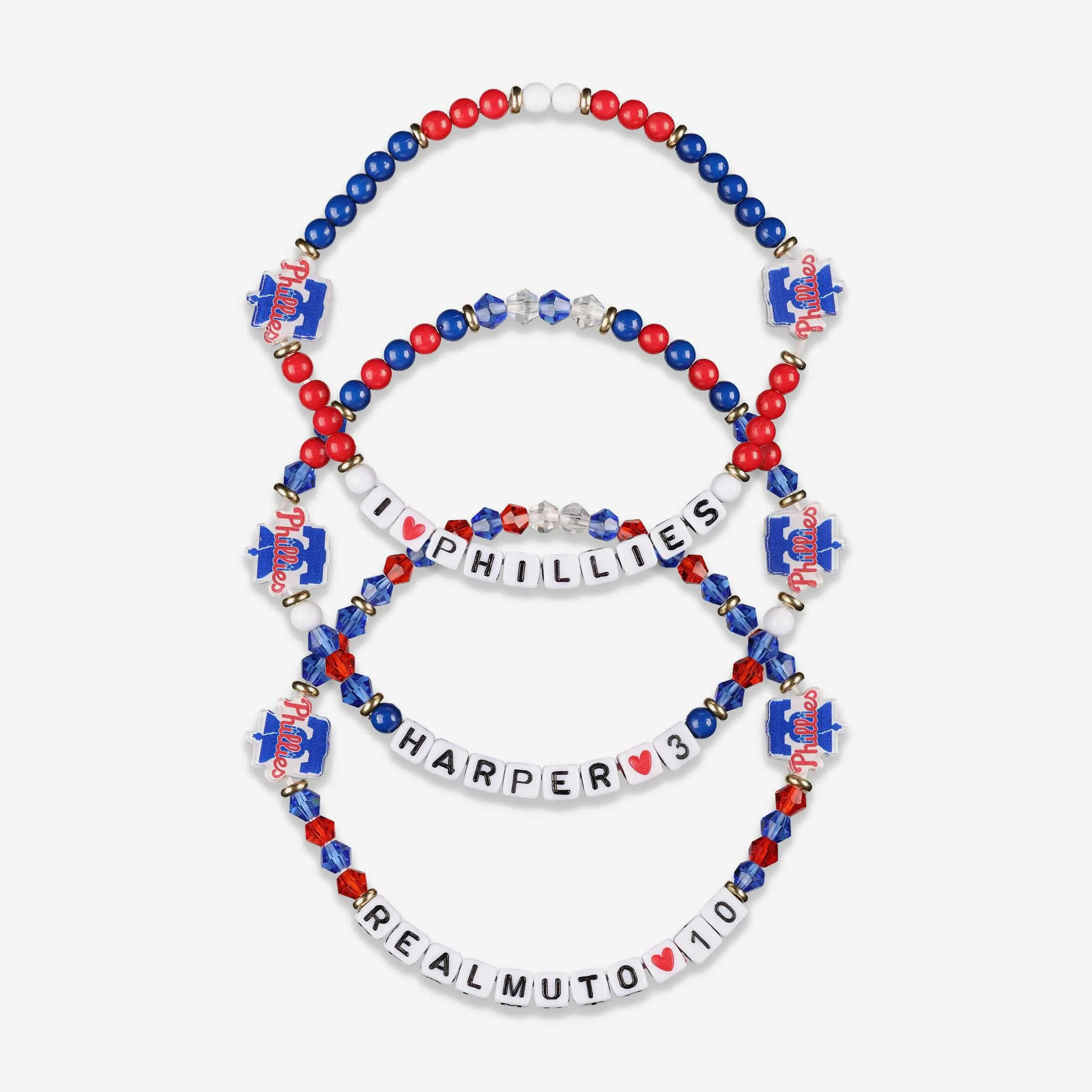 Bryce Harper & JT Realmuto Philadelphia Phillies 3 Pack Player Friendship Bracelet