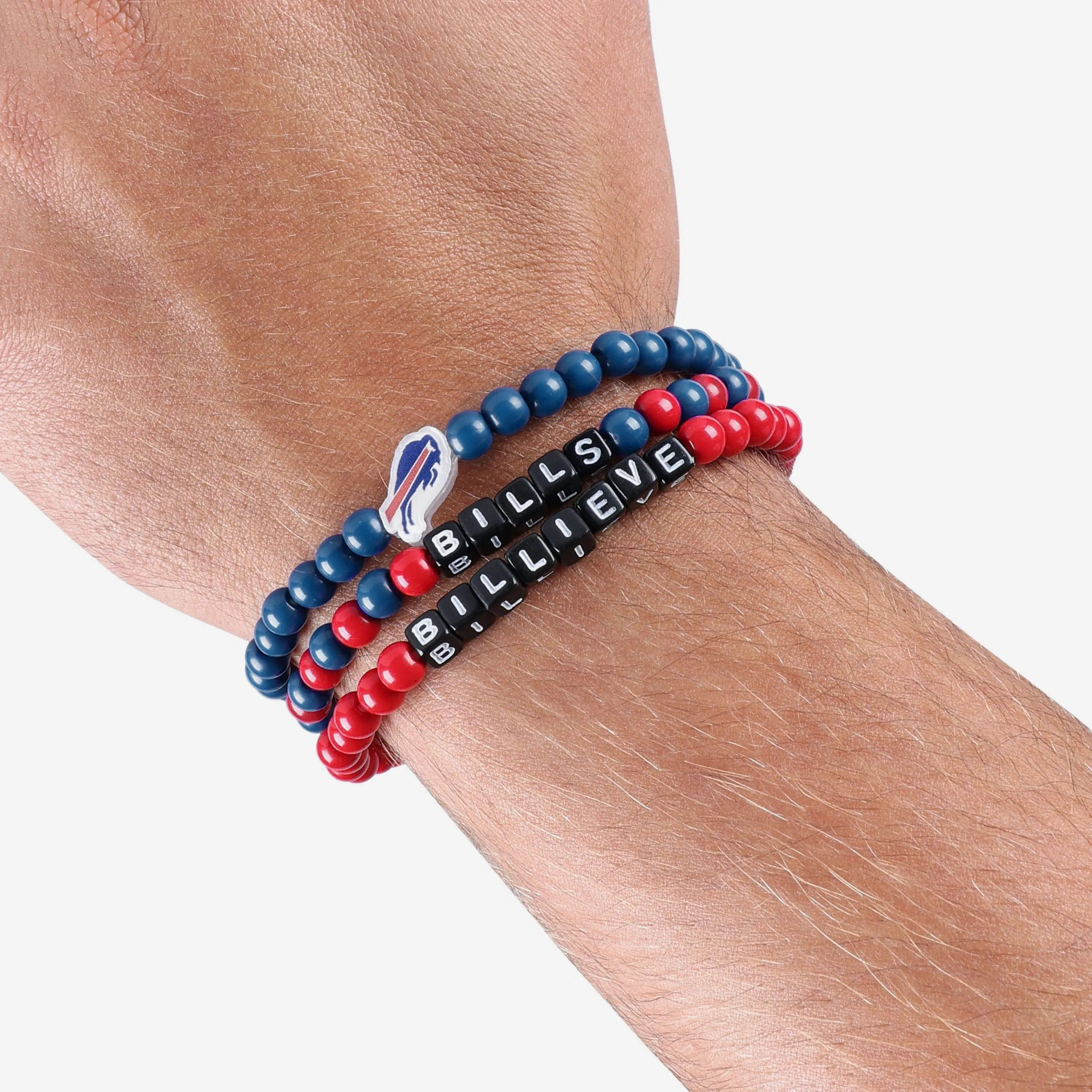 Buffalo Bills 3 Pack Beaded Friendship Bracelet