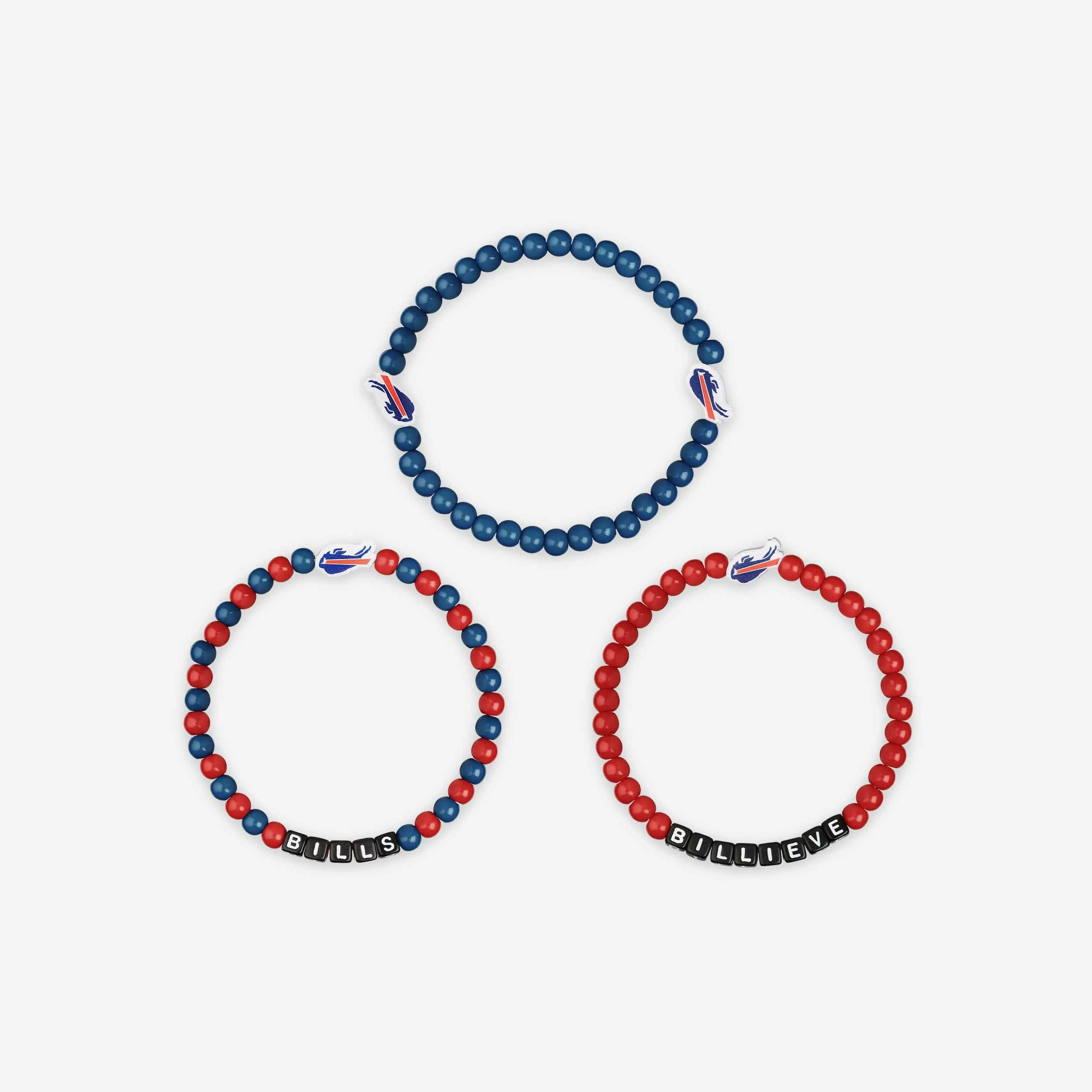 Buffalo Bills 3 Pack Beaded Friendship Bracelet