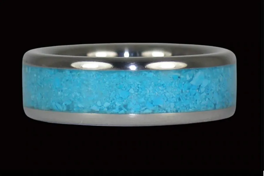 Bye Bye Blue Sky Turquoise Titanium Ring