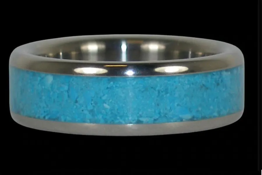 Bye Bye Blue Sky Turquoise Titanium Ring