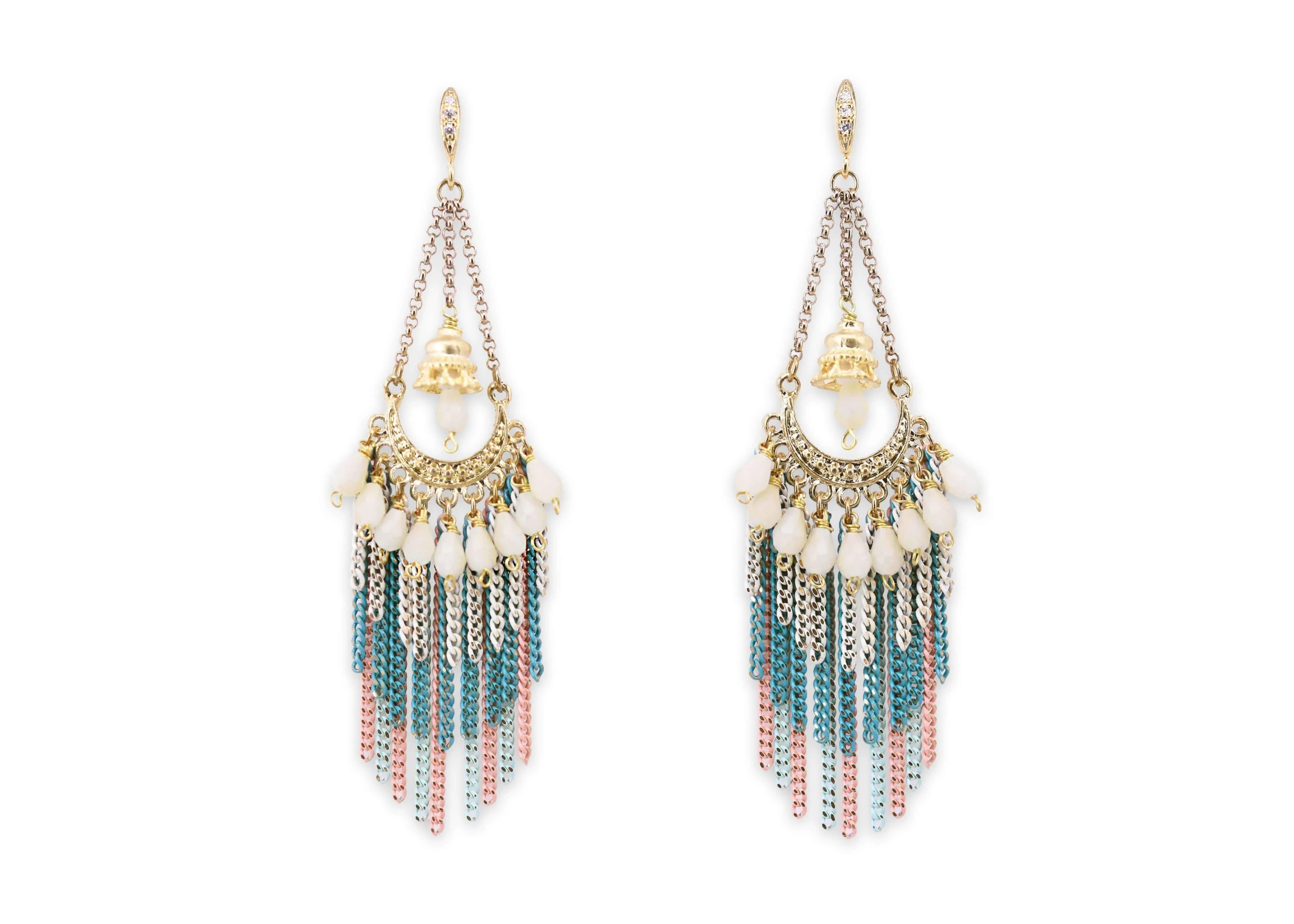 Candy color panache tassel drops