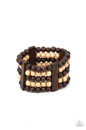 Caribbean Catwalk Brown Paparazzi Bracelet