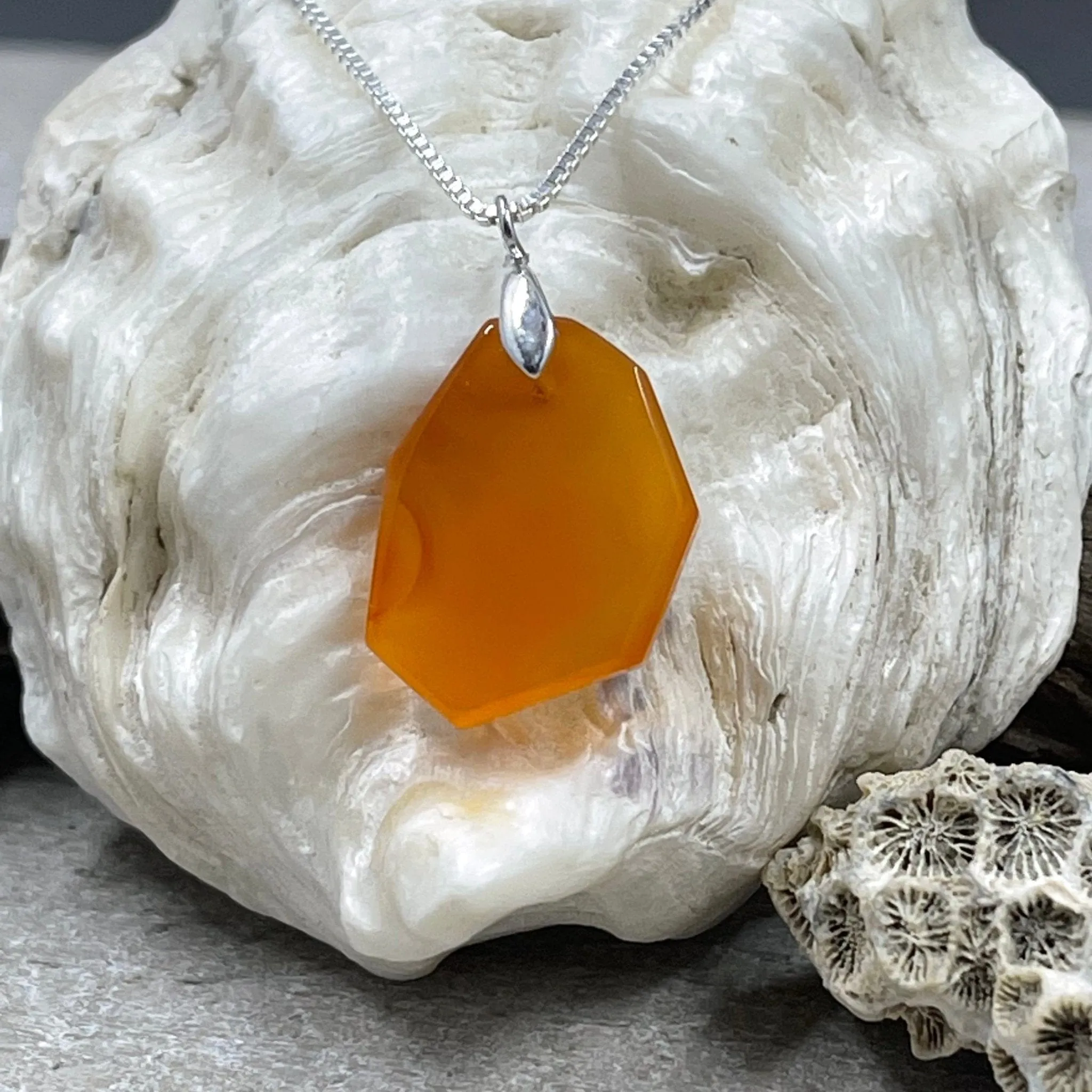 Carnelian Freeform Pendant