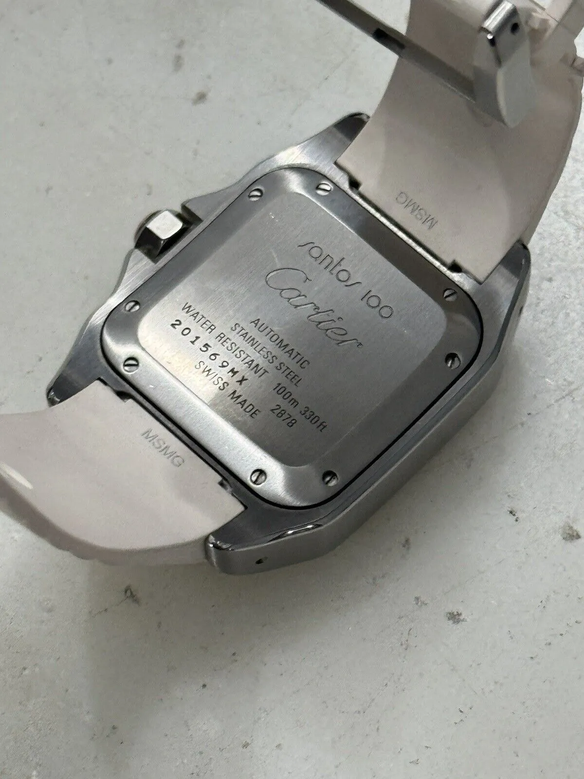 Cartier Santos 100 White Steel & Rubber 33mm W201229U2