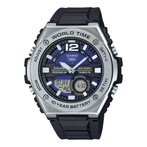 Casio Black Resin Strap Purple Dial Quartz Watch for Gents - MWQ-100-2AVDF