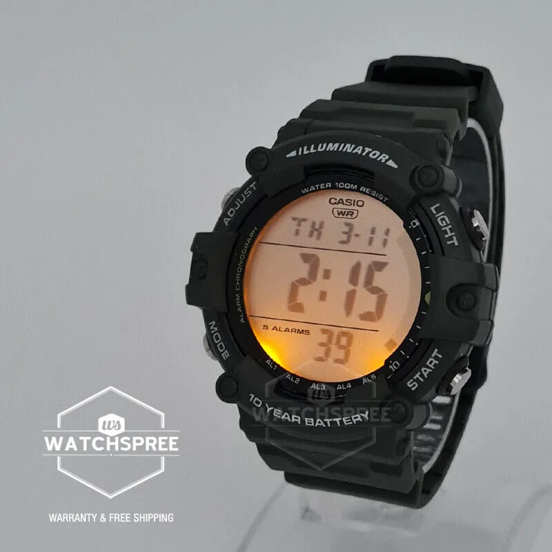 Casio Digital Military Green Resin Band Watch AE1500WHX-3A AE-1500WHX-3A