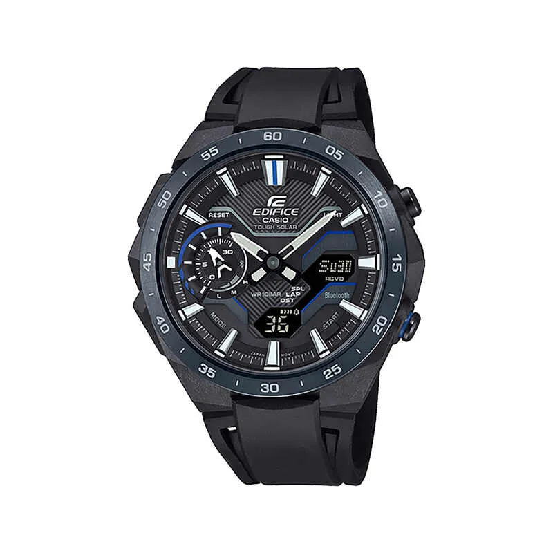 Casio Edifice ECB-2200PB-1ADF Men Analog-Digital Watch with Black Resin Band
