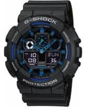 Casio G-Shock GA100-1A2 Ana-Digi Speed Indicator Black Dial Watch