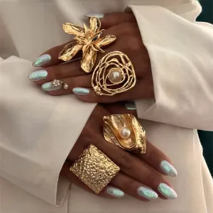 Casual Sweet Simple Style Geometric Alloy Women's Rings