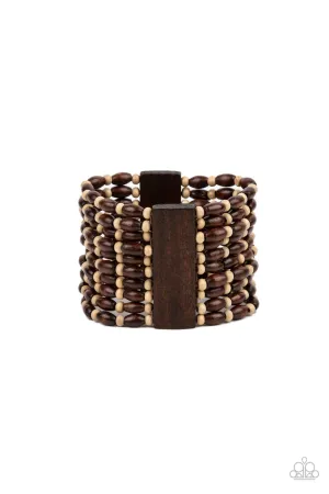 Cayman Carnival - Brown (Wood) Bracelet