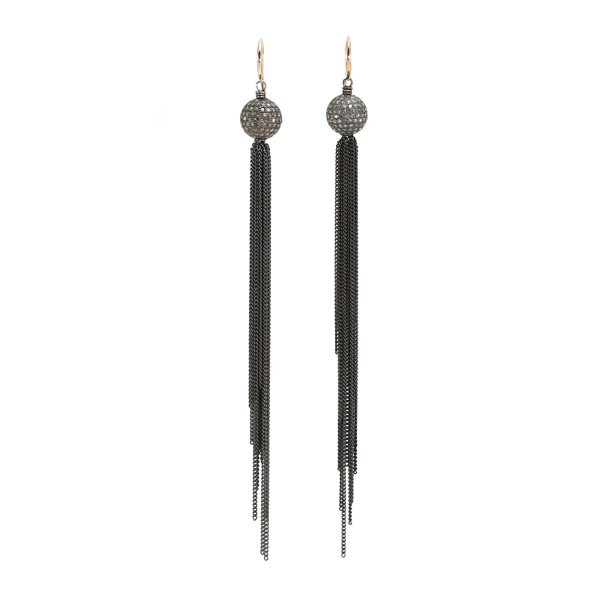 Champagne Diamond Tassel Earrings