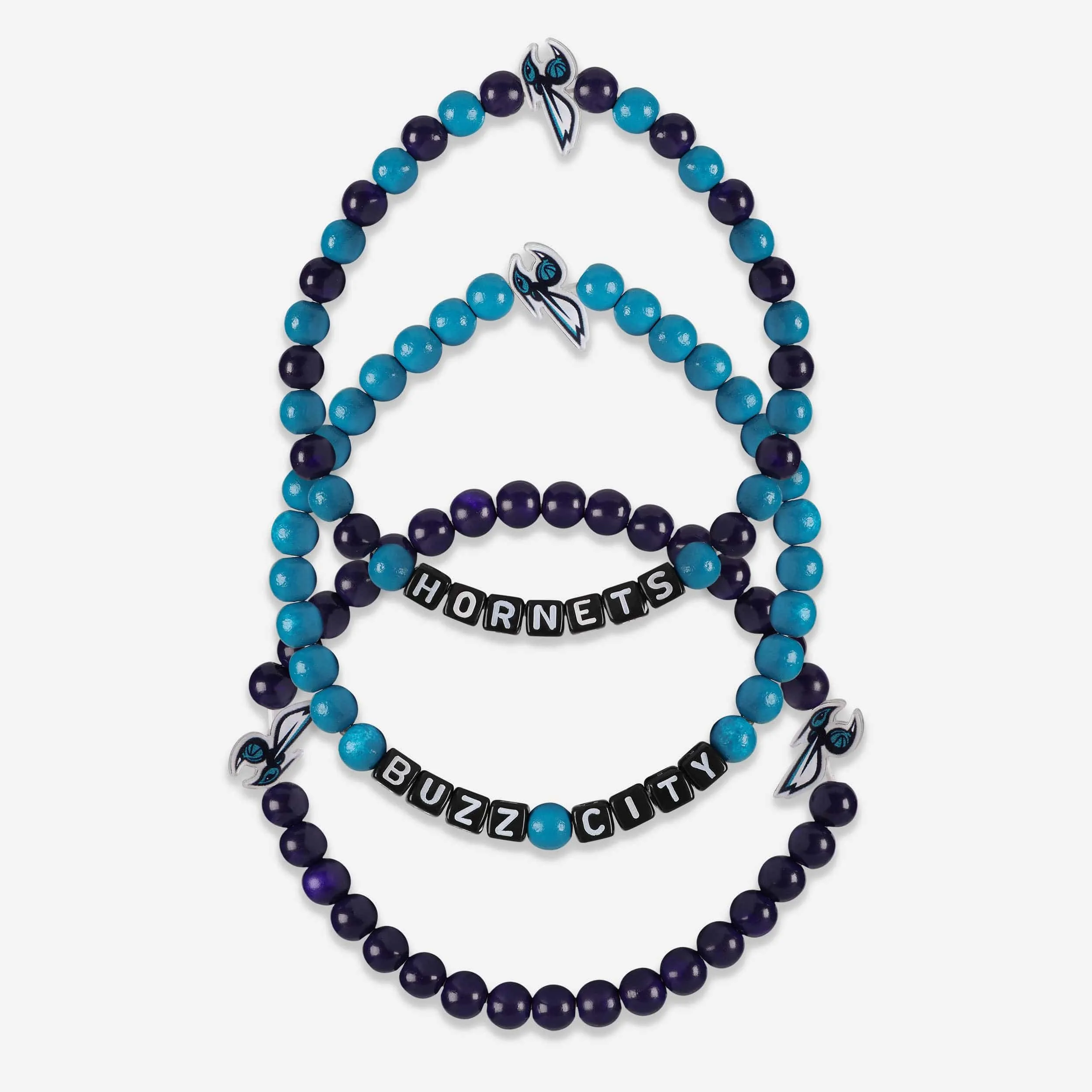 Charlotte Hornets 3 Pack Beaded Friendship Bracelet