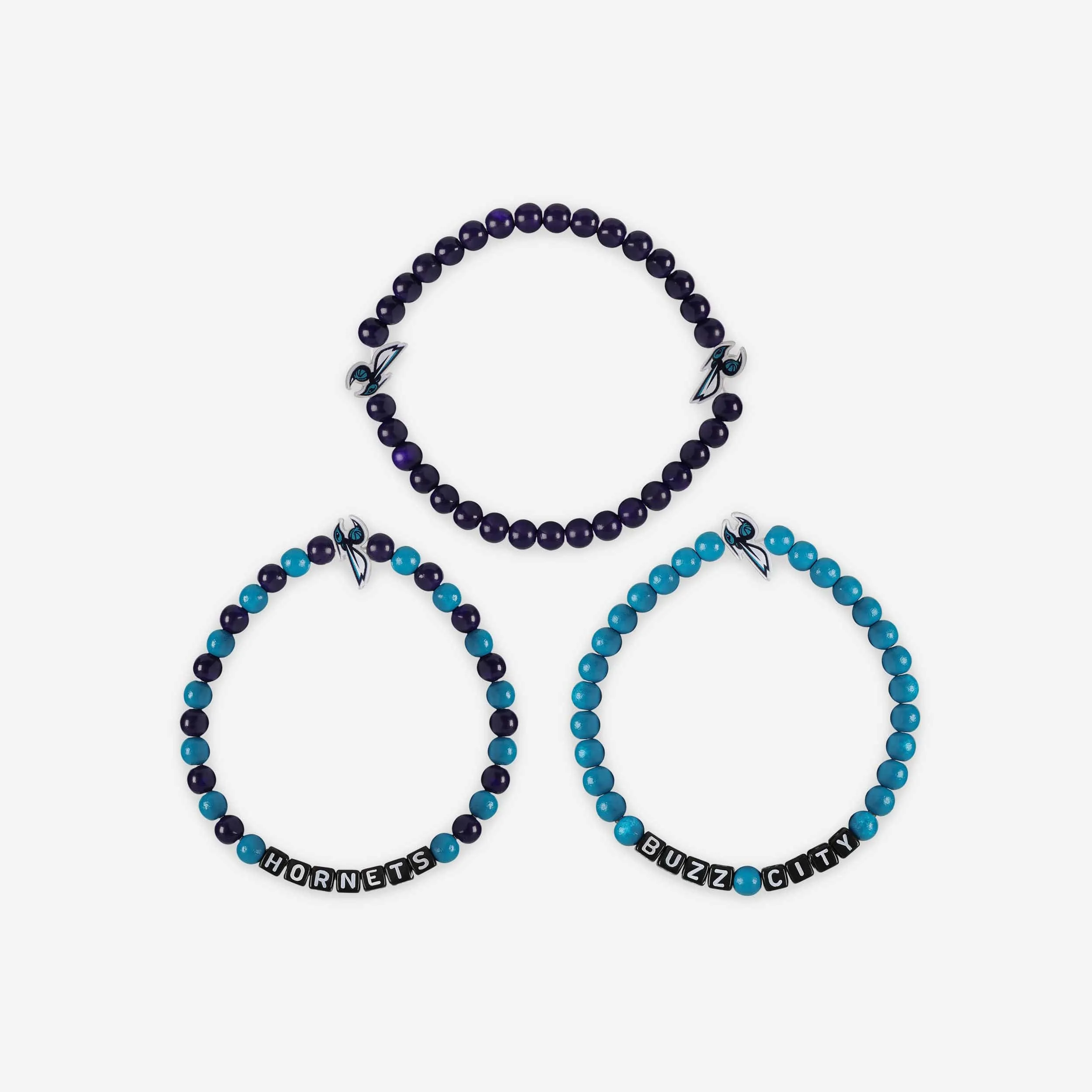 Charlotte Hornets 3 Pack Beaded Friendship Bracelet