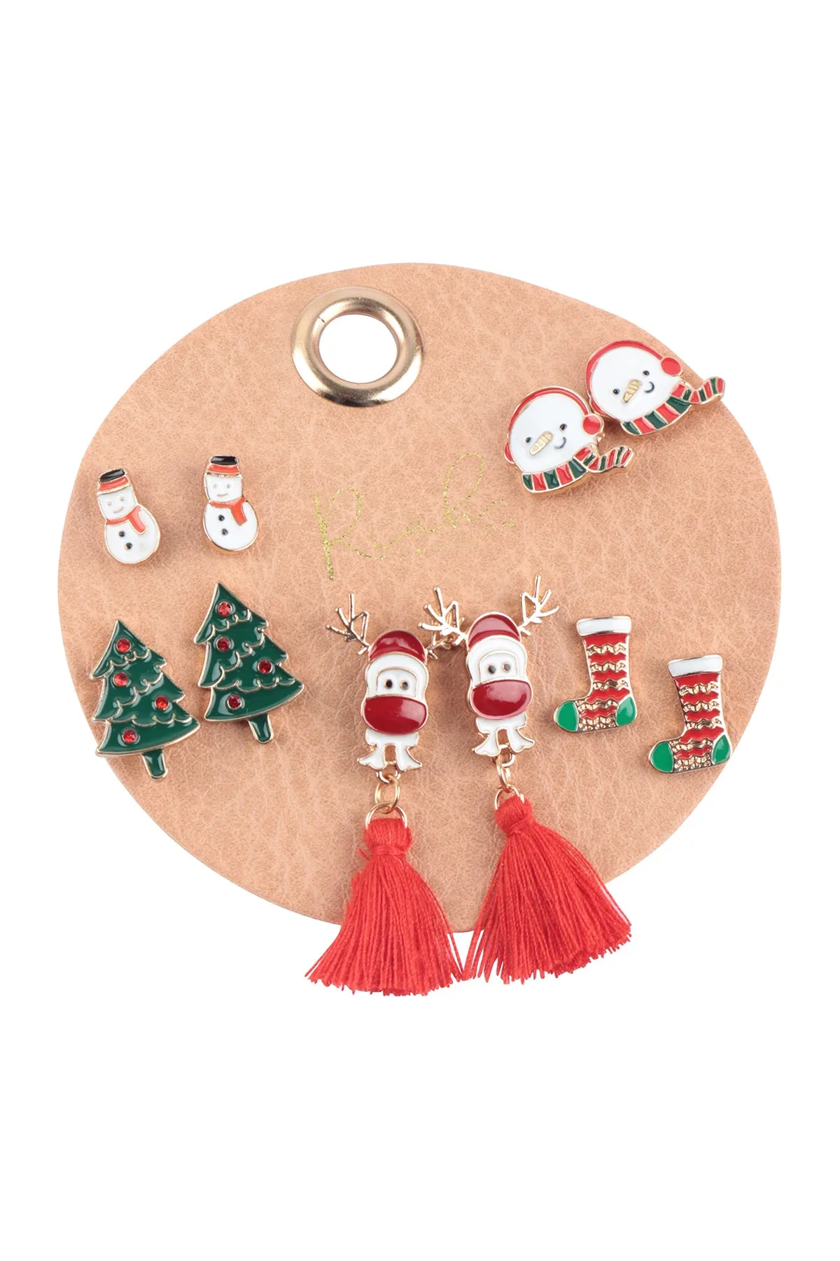 CHRISTMAS SNOWMAN, DEER TASSEL, STOCKING, TREE, POST SET EARRINGS