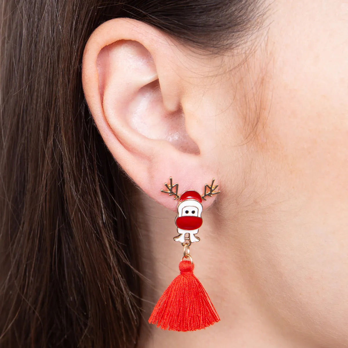 CHRISTMAS SNOWMAN, DEER TASSEL, STOCKING, TREE, POST SET EARRINGS