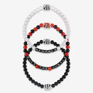 Cincinnati Bengals White 3 Pack Beaded Friendship Bracelet