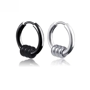 Circle Men's Fashion Stainless Steel Piercing Tassel Earrings