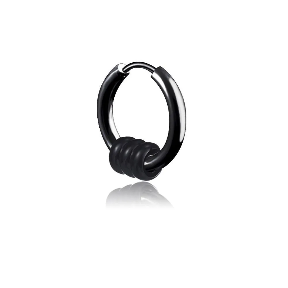 Circle Men's Fashion Stainless Steel Piercing Tassel Earrings