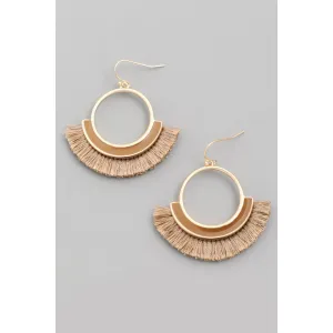 Circle Tassel Fan Drop Earrings