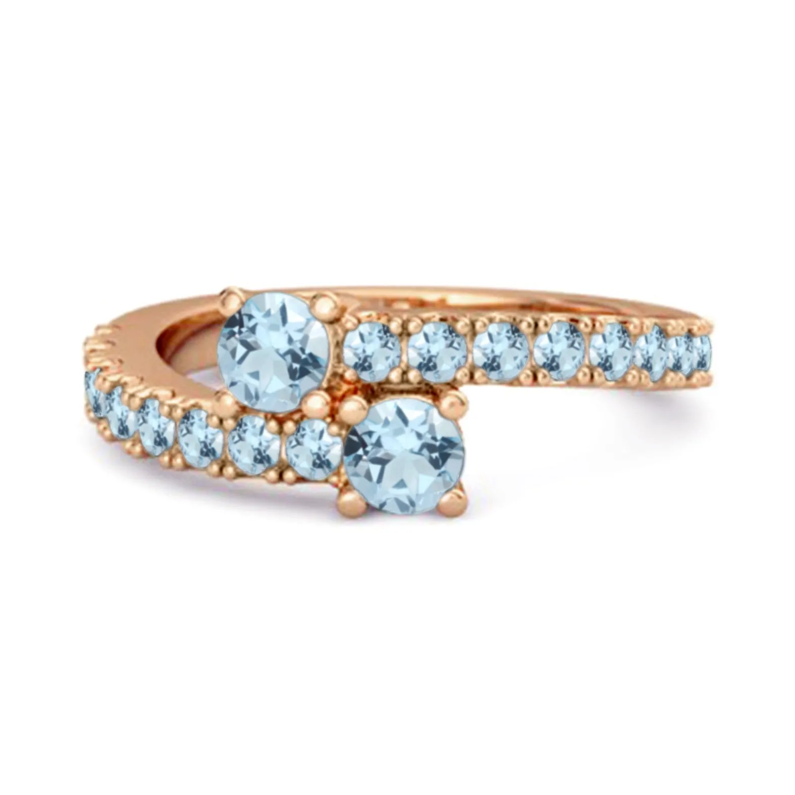 Classic Blue Topaz 925 Sterling Silver Split Shank Bridal Ring