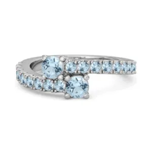 Classic Blue Topaz 925 Sterling Silver Split Shank Bridal Ring